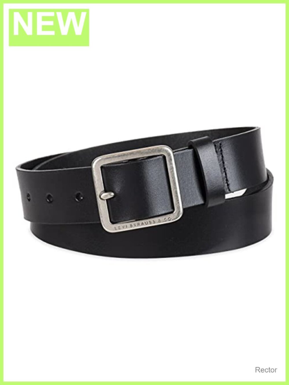 Levi's Women's Casual Leather Belt Square Buckle Antique Finish 1 3/8 Inch Wide